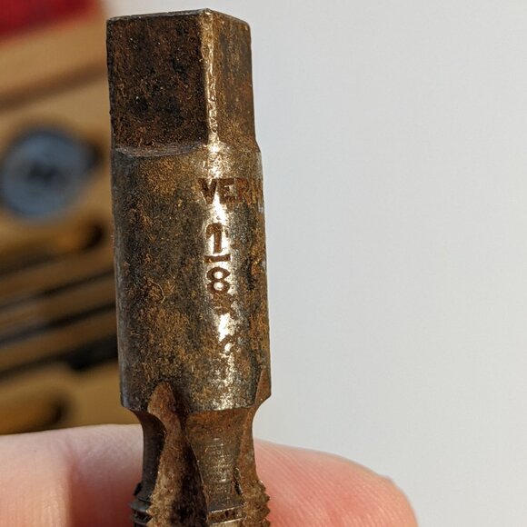 Greenfield Tap & Die Tool Set A-1 Little Giant Screw Plate Wood Box - INCOMPLETE - Picture 6 of 15